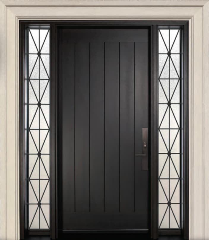 Black Door in an Off White Frame