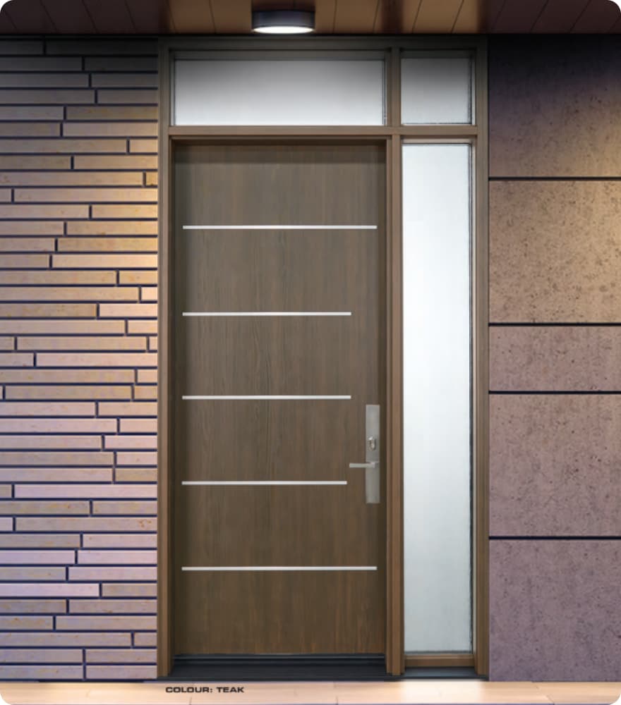 Brown Door against a Brick Wall